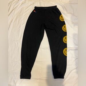 I’m selling smiley face Aviator Nation sweatpants!